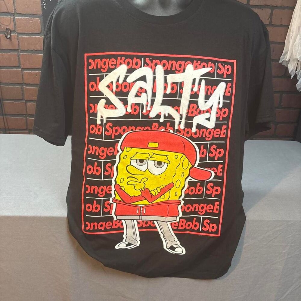 Spongebob-squarepants Men's Black T-shirt